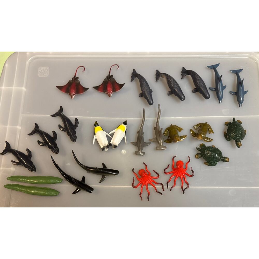 Lot 20+ Sea Life Marine Animals Sharks Whales Dolphin Ray Safari Ltd Toy Figures